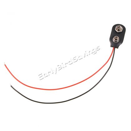9 Volt Battery Snap-on Connector Clip with Wire Holder Cable Lea